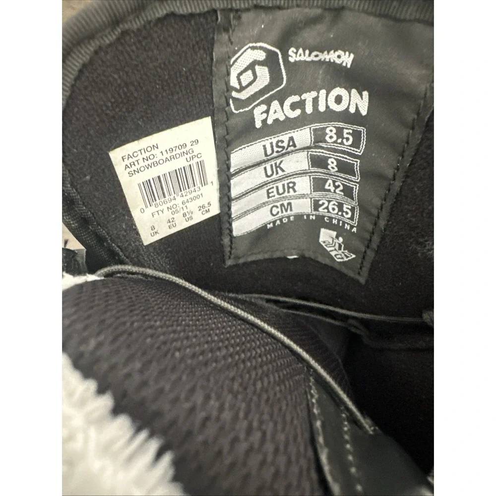 Salomon Faction Snowboard Boots Mens US Size 8.5